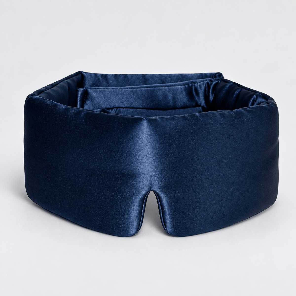 DreamHalo silk sleep mask in navy blue