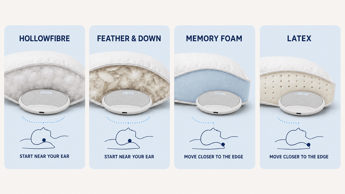 DreamBeam™ Pillow Speaker | Blue Timer - SOMNIA