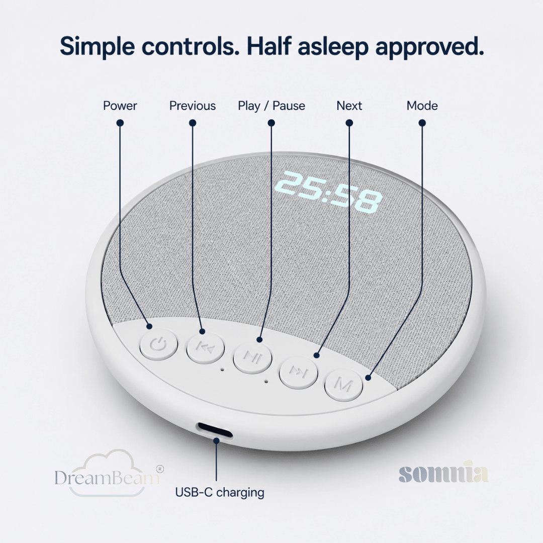 DreamBeam™ Pillow Speaker | Grey Timer Display - SOMNIA