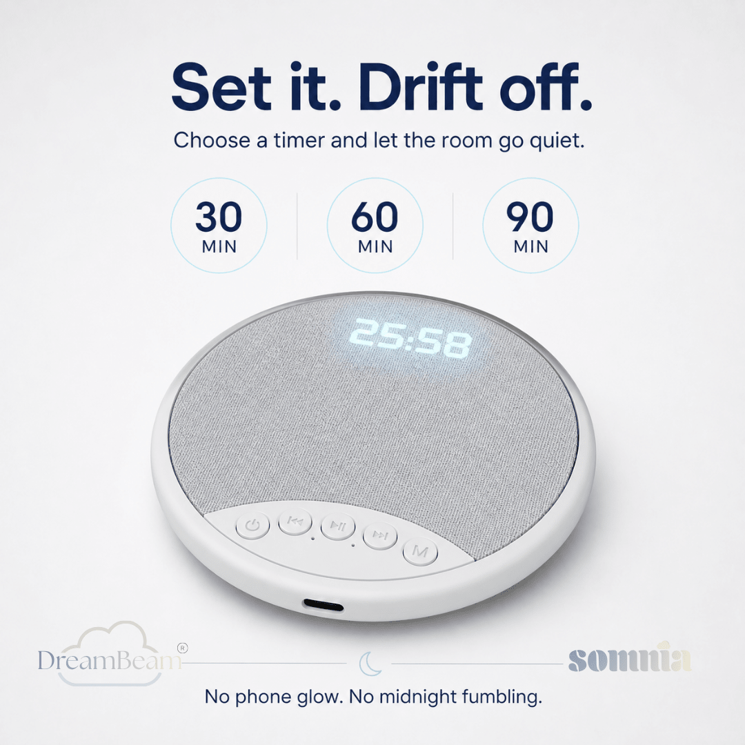 DreamBeam™ Pillow Speaker | Grey Timer Display - SOMNIA